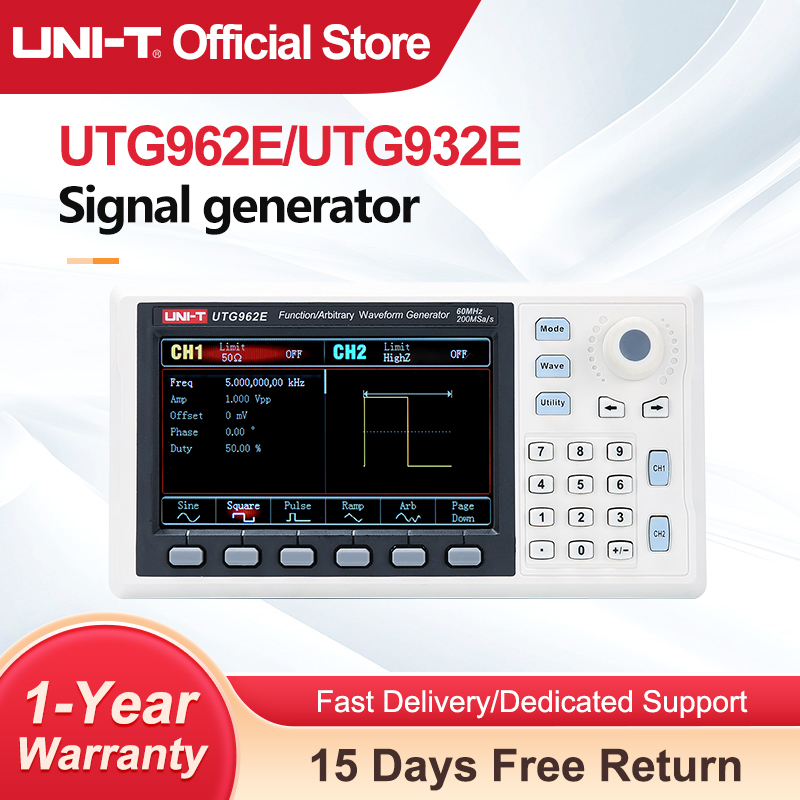 Dual Channel Arbitrary Waveform Function Generator 60Mhz - UNI-T UTG932E UTG962E funkcja generator przebiegów