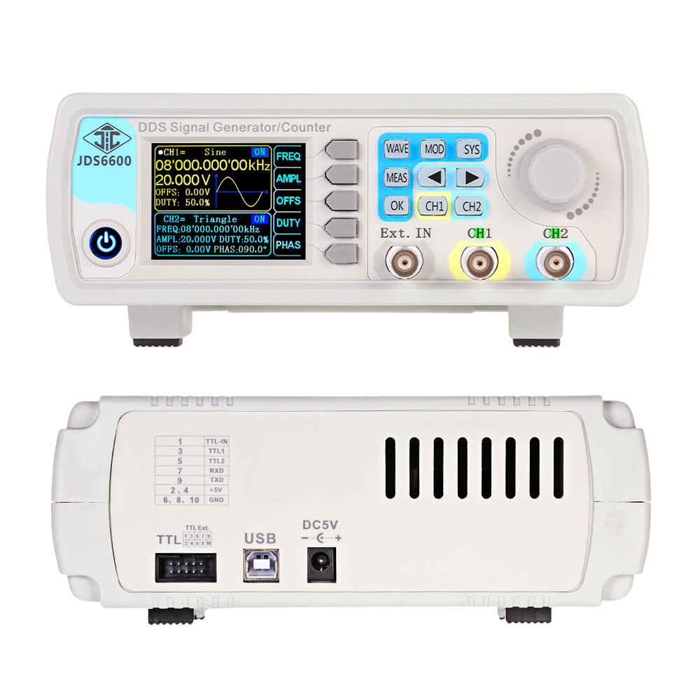 JDS6600 15/30/40/50/60 MHz Fun – Dual Channel Arbitrary Waveform Function Generator 60Mhz recenzja i cena